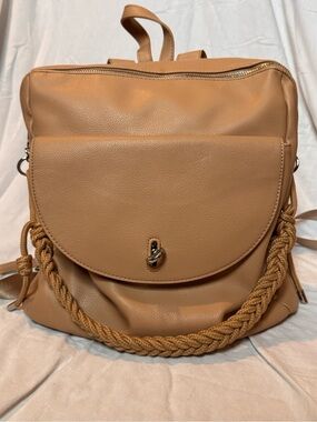 COLAB Convertible Backpack Purse Beige Vegan Leather Shoulder Bag
